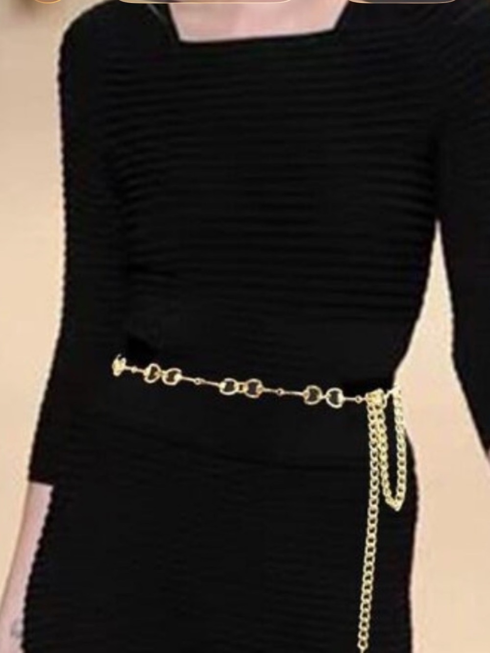 Belt Gold-Tone Link Chain - Elegant Women's Accessory - Picture 2 of 4